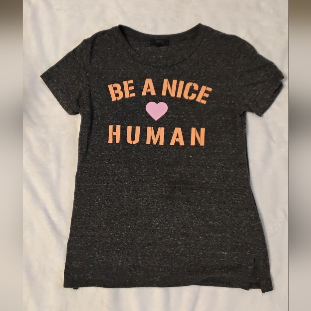 Modern Lux Short Sleeve Tee - Charcoal with Pink and Peach
